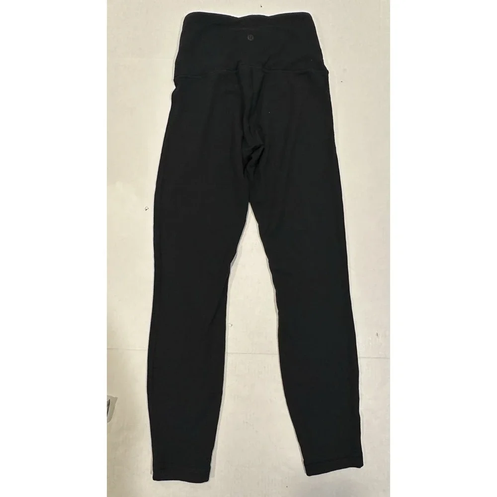 Lululemon High Rise Leggings Sweatpants Athletic Leisure Yoga Black Size 4